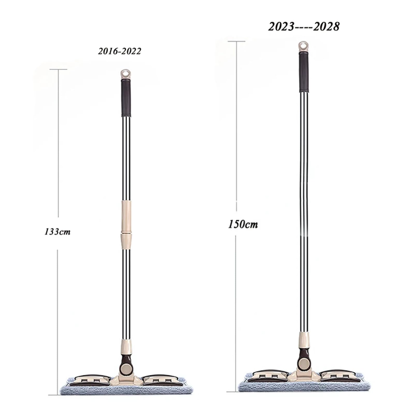 Fregona doméstica Rectangular extendida, fregona giratoria de 360°, 150 cm