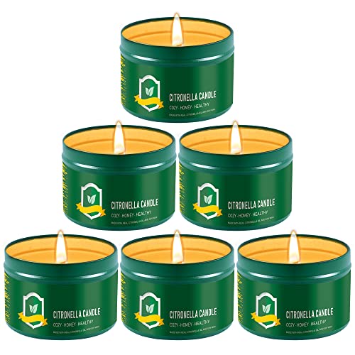 Arhalulu Citronella Candles Outdoor, 4.4 Oz Pack Of 6 150 Hours Burning, Citronella Candles Set Outside For Party Hiking Camping Patio Bbq Deck Lanai Garden Yard Home Balcony (Green) #TOP23