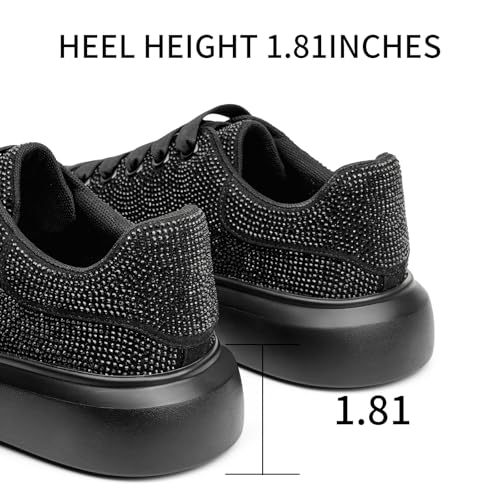 Sparkle Rhinestone Sneakers for Women Platform Rhinestone Fashion Glitter Sneakers Bling Fashion Tennis Shoes Wedding Party Bride Dress3