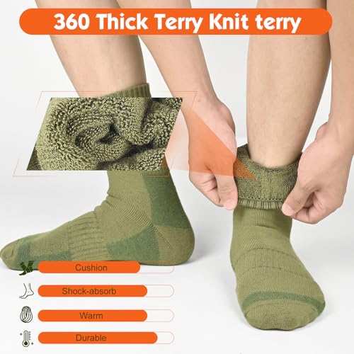 Image of 360 Cushioned Thermal Crew Socks Men Women, Thick &Warm Boot Sports Socks Hunting Sking Hiking Home Work Outdoor