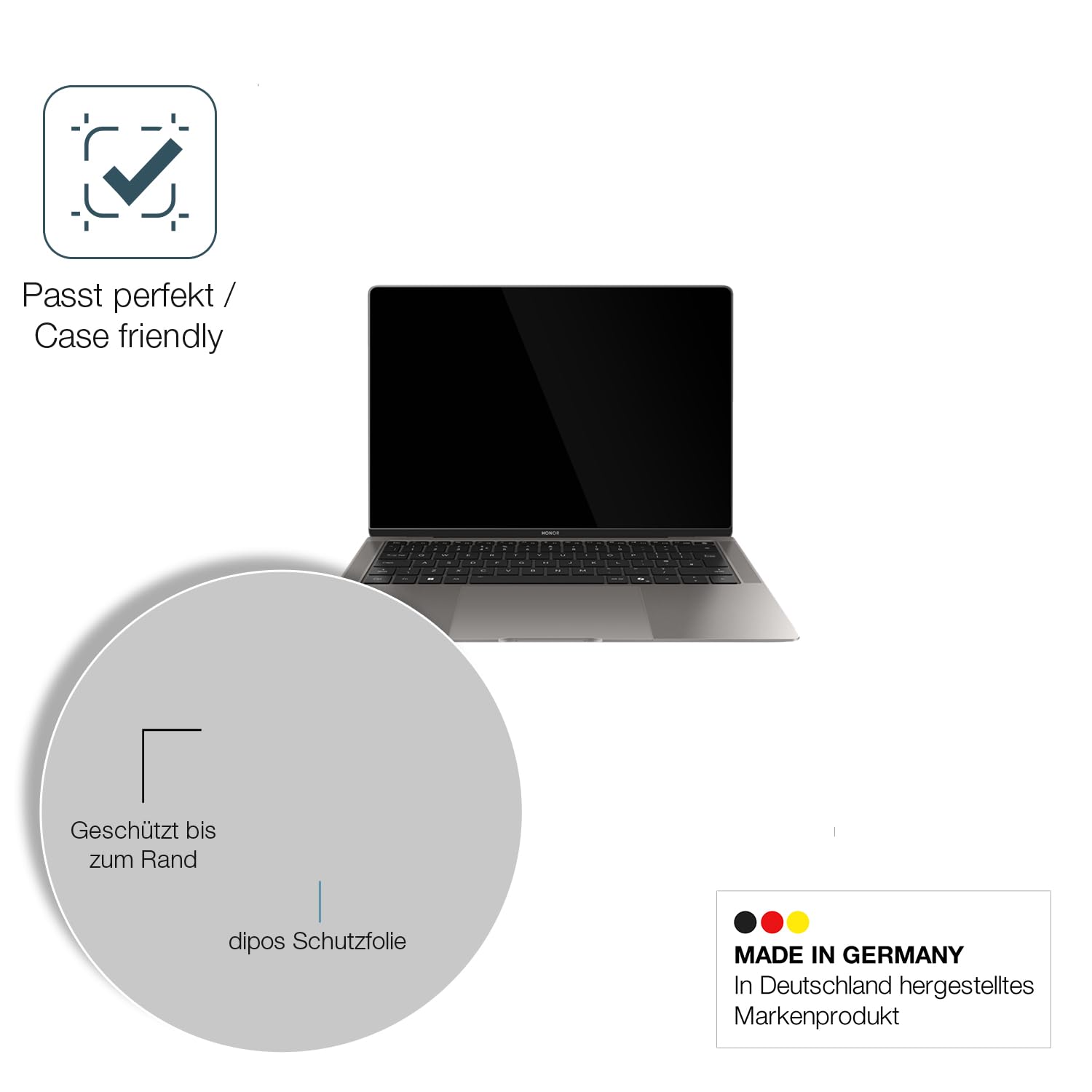 dipos 2x Pellicola Protettiva 9H trasparente per Honor MagicBook Art 14 | Non si rompe e non si scheggia, non è vero vetro, Anti-Shock, si adatta perfettamente, antigraffio, senza bolle, autoadesiva