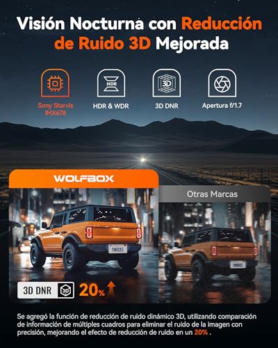 Image of WOLFBOX X5 3 Channel 4K Dash Cam, STARVIS 2 IMX678,4K+2.5K+1080P Front and Rear Inside Triple Car Camera, Included 128GB Card, Voice Control, 5.8GHz WiFi GPS, Touch Screen, Support 512GB Max