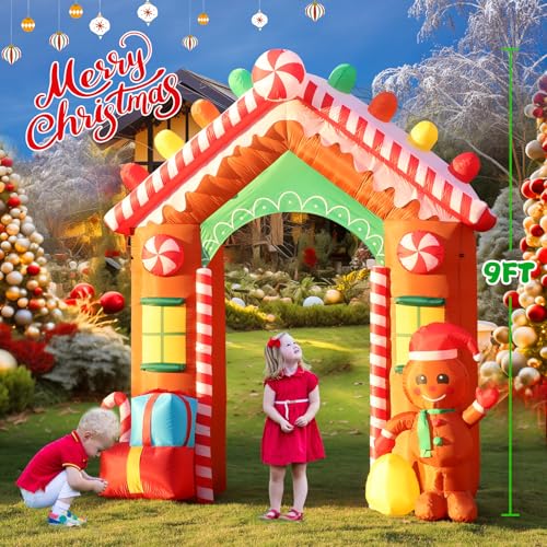 Arche Gonflable Noël 270CM Facile à Fixer Décoration Extérieure Stable Contre le Vent - 3