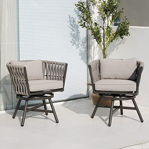 Grand-patio-Swivel-Rope-Wicker-Chairs-Set-of-2-Patio-Dining-Chairs-with-Cushions-All-Weather-Wicker-Armchairs-Steel-Frame-IndoorOutdoor-Modern-Style-for-Backyard-Balcony-Quinn-Gray 51yl39janaL