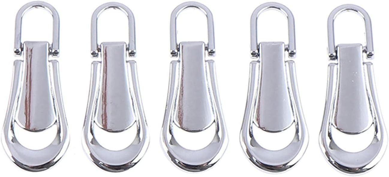 Zipper Pull, 3# 5# 5PCS Metal Zipper Puller Detachable Repair Kits DIY Handmade Quilting Clothing Bags(SV3)