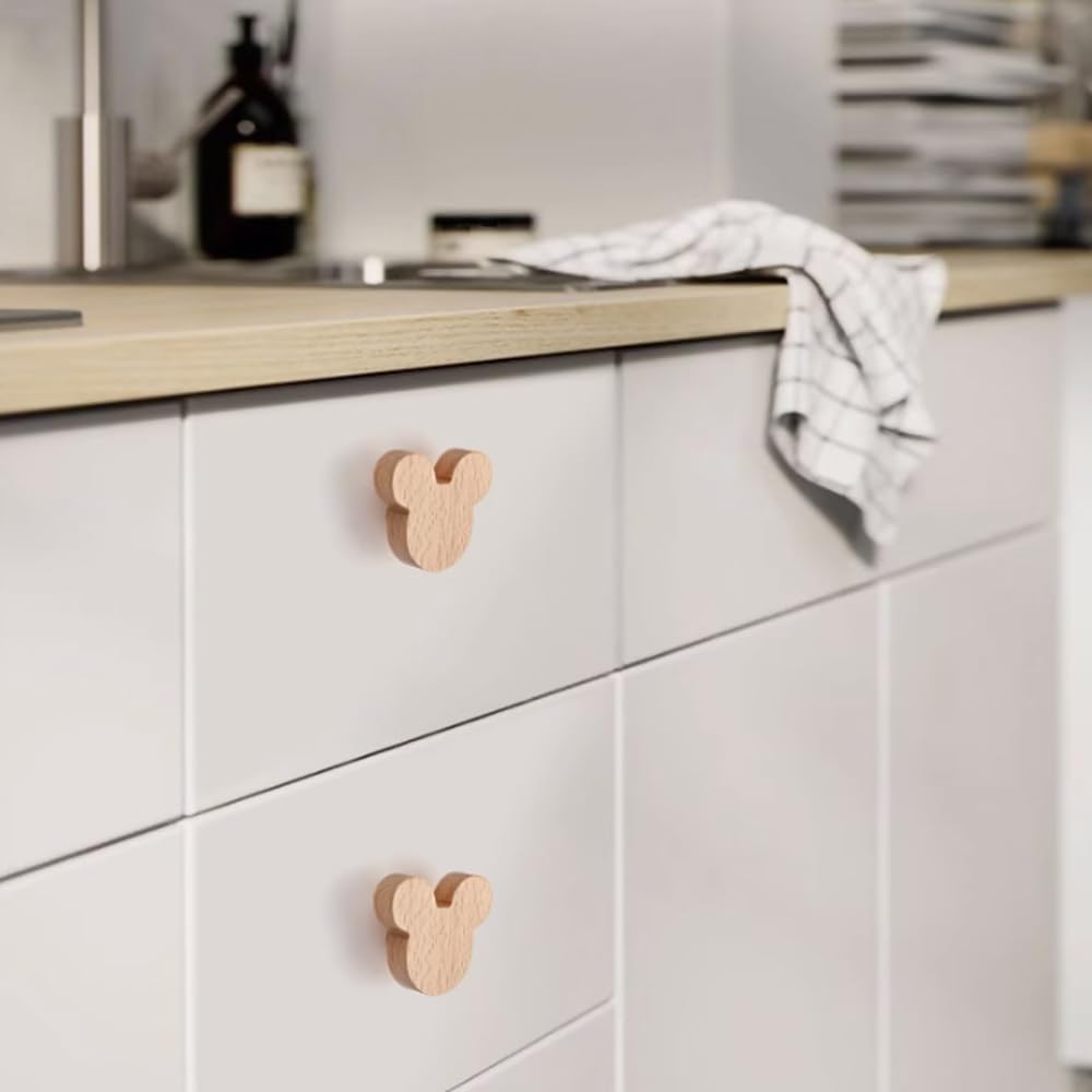 2 Pomelli Porte Bambini In Legno - Maniglie Cassetti Con Motivo Animali Per Cameretta - Foto 12