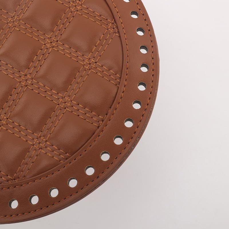 Podstawa torby 6 szt. 18 cm okrągły czerwony materiał pokryty torebką zestaw do robienia, skórzane podstawy, szydełkowe dna toreb DIY, ręcznie tkane akcesoria do projektów kreatywnych(Black Red Wool,6