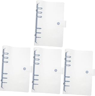TEHAUX 4 Peças Capa De Folhas Soltas Transparente Kawaii Fichário Pastas De Partituras De Música Pasta De Folhas Soltas Fichário De Orçamento Recarregável 6 Fichários De Argolas Pastas