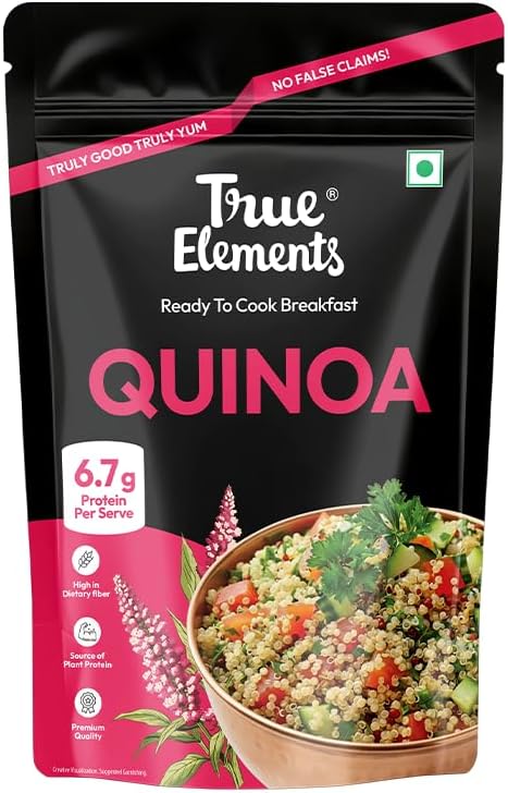 Quinoa 500g by True Elements - Quinoa Seeds | 100% Wholegrain Cereal | High Fibre & Protein Breakfast | Diet Food for Weight Management | Gluten Free Quinoa