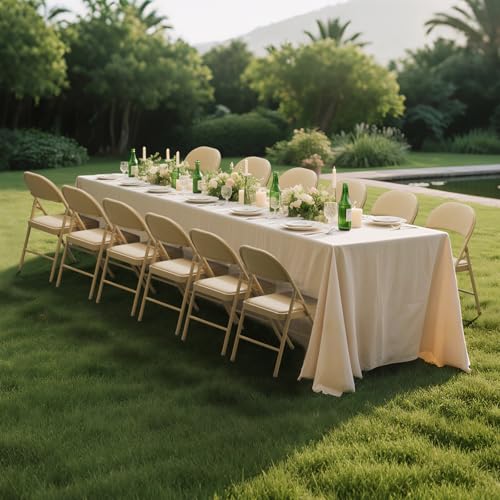 Image of 30 Pack Khaki Folding Chairs with Padded Cushion and Metal Frame