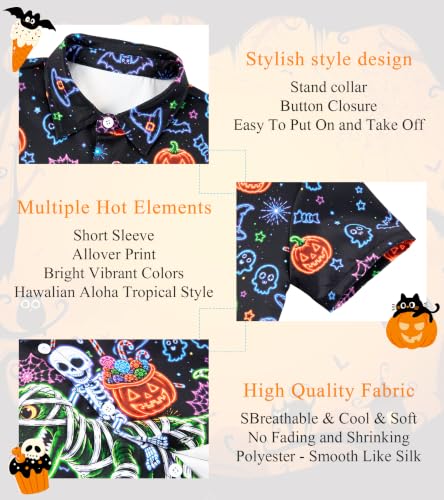 Image of uideazone Boys Novelty Print Short Sleeve Button Down Hawaiian Shirt 5-14Y