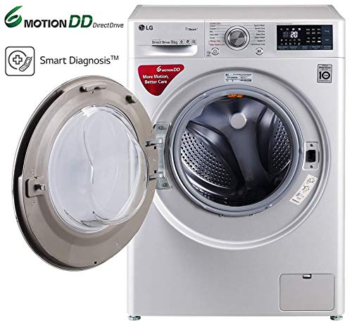 Image of LG 8 kg Inverter Wi-Fi Fully-Automatic Front Loading Washing Machine (FHT1408SWL, Luxury Silver)