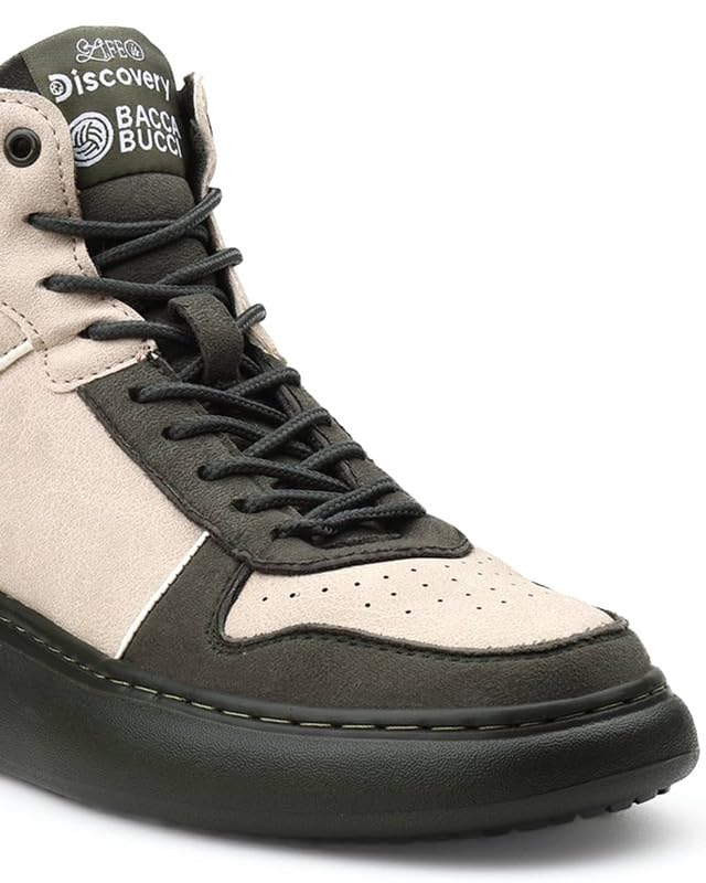 Image of Bacca Bucci x Discovery Noir Women's High-Top Sneakers - Premium Suede & PU Urban Adventure Shoes