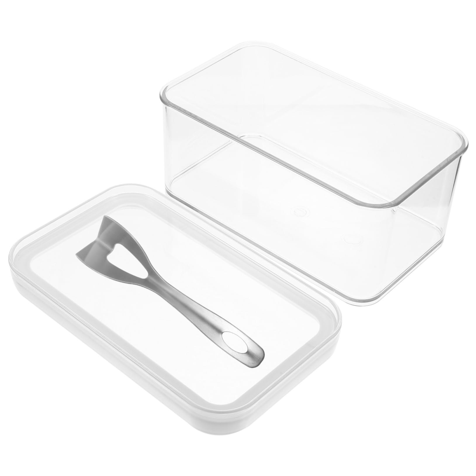 Cabilock 1 Set Transparent Capacity Butter Keeper with Cutting Tool Airtight Kitchen Box for Butter Storage and Easy Slicing for Home Restaurants and