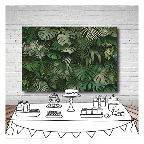 9X6Ft Tropical Green Leaves Theme Photography Backdrops Wedding Bride Shower Party Decor Newborn Baby Shower Banner Photo Background Studio Shooting Props #TOP1