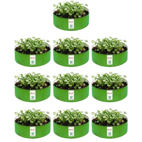 Image of Premium HDPE UV Stabilised Grow Bags 12x6 Inch (Pack of 20) | 260 GSM Heavy Duty Round Planter Bags | Reusable Fabric Pots for Terrace, Balcony & Vegetable Gardening