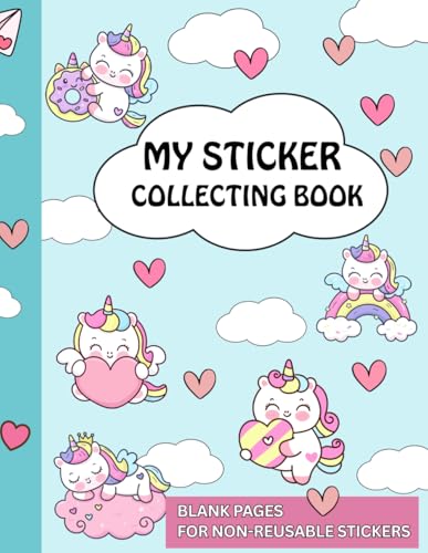 Sticker Collecting Book: Unicorn Sticker Book for Girls - Blank Sticker Book for Non-Reusable Stickers - Kids Airplane Activities - Girls Busy Book - Kids Roadtrip Essentials- Girls Stocking Stuffers image 2