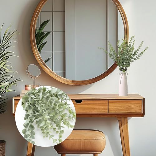 Artificial Plants Eucalyptus Branch in Ceramic Vase, 17.7” Fake Plant Greenery Stems Leaves Branches Faux Eucalyptus Stems for Home Office Farmhouse Wedding Table Centerpiece Décor - Image 3