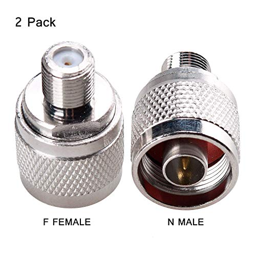 Lysignal Adaptador del cable coaxial de la pérdida baja para la antena del aumentador de presión de la señal del teléfono celular (varón de N a la hembra de F)