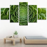 SIGNWIN 5 Panel Canvas Wall Art Botanical Chic Closeup Expressive Multicolor Photography Realism Ultra for Home Decorations Ready to Hang - 60