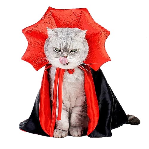 QIYADIN Pet Halloween Vampire Baron Cloak Festival Cosplay Robe Pet Halloween Costume Clothes Suit for Medium and Large Cats and Dogs