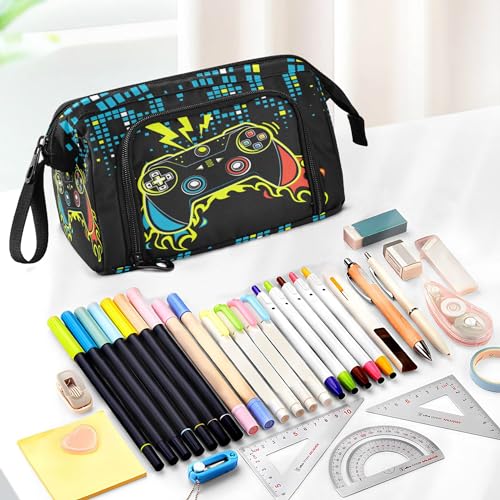 Image of Fisyme Play Video Game Pencil Case Large Capacity Pencil Pouch Pen Bags Box Big Makeup Pencil Case Organizer