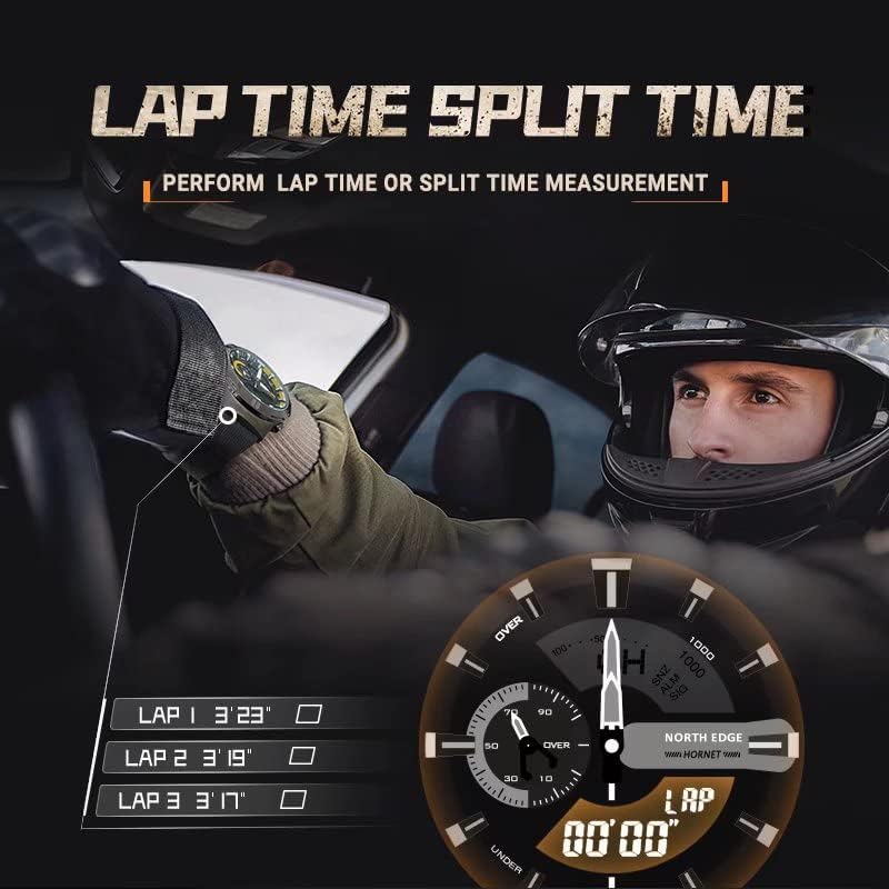 NORTH EDGE Hornet watch displaying lap times