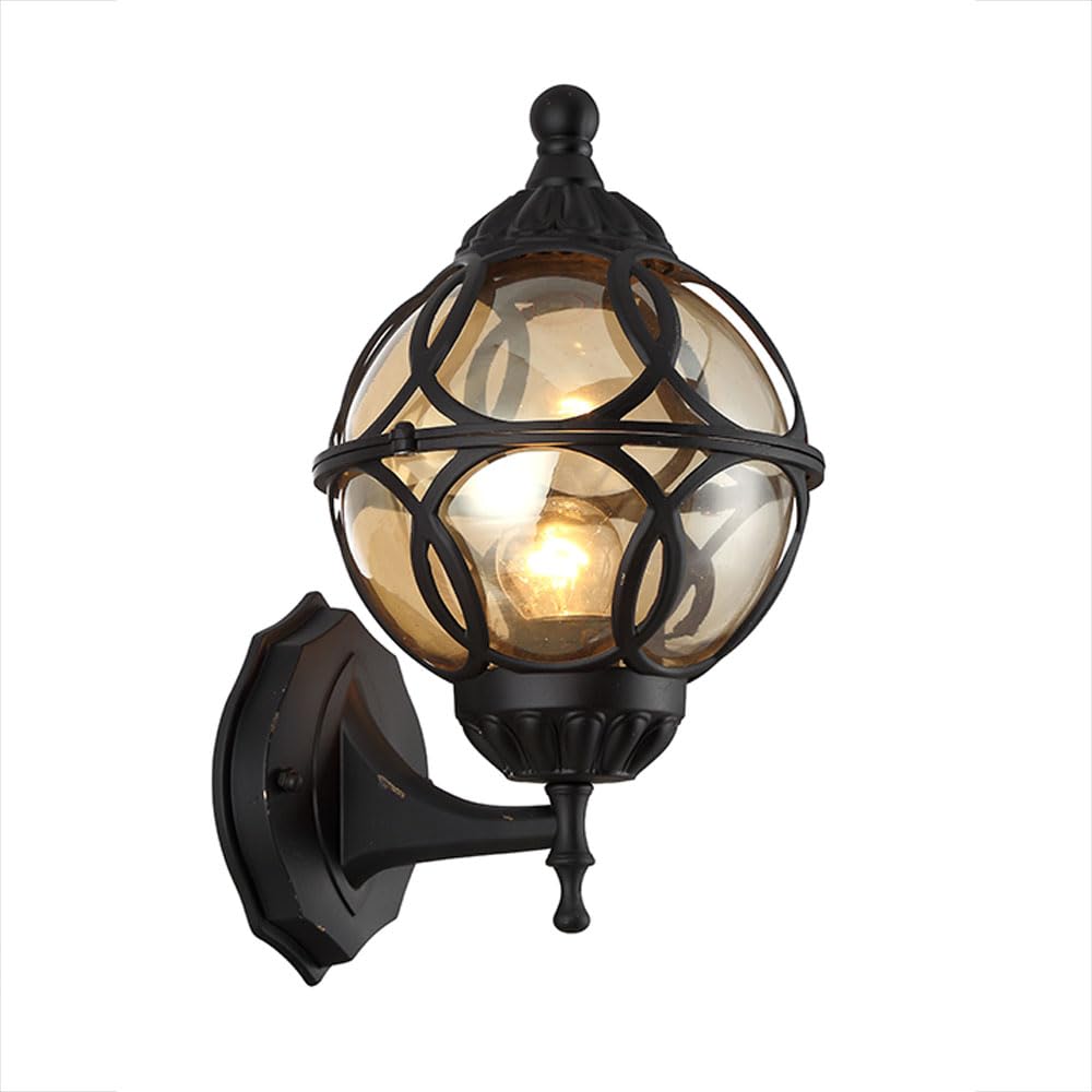 Mengjay Outdoor Wall Light E27 IP44 Outdoor Lamps Wall Lights Vintage Ball Design Bronze Wall Lamp Indoor Outdoor Terrace Lights Garden House Entrance Terraces Balcony Hallway Lighting Lamp (A)