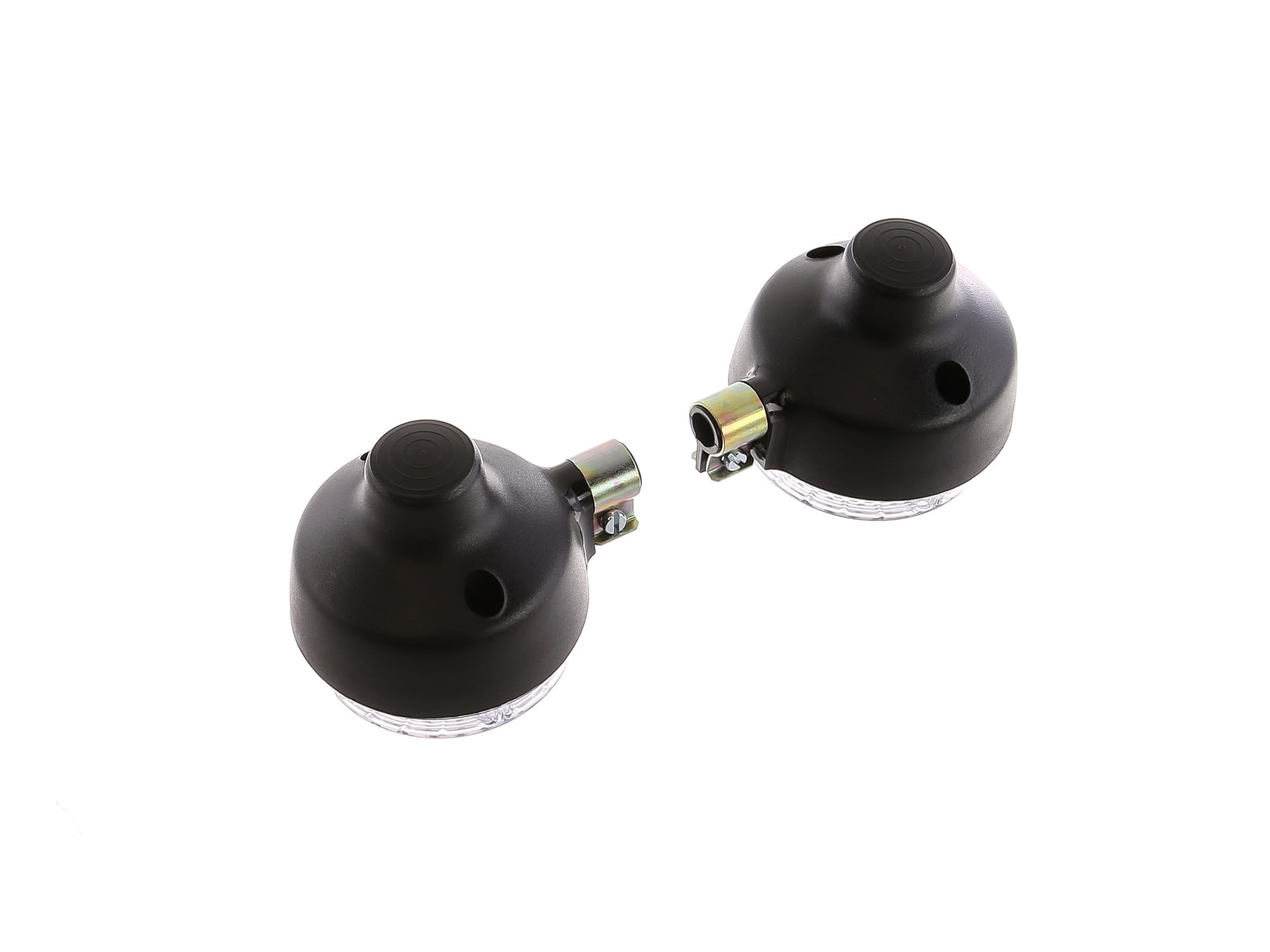AKF Set: 4 weiße Blinker rund, komplett inkl. Blinkerträger verzinkt - für Simson S50, S51, S70