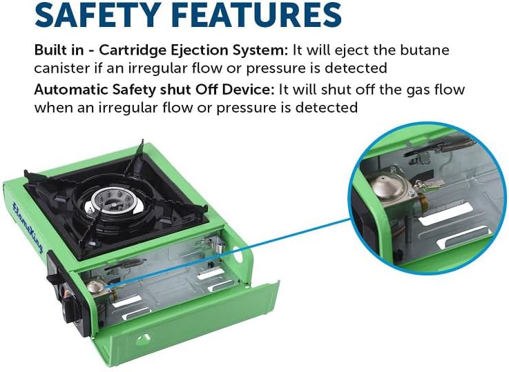 Miniatura 5 de Flame King Dual Fuel Butane & Propane Gas Camping Stove with Single Burner, Portable and Great for Outdoor Cooking, Backpacking