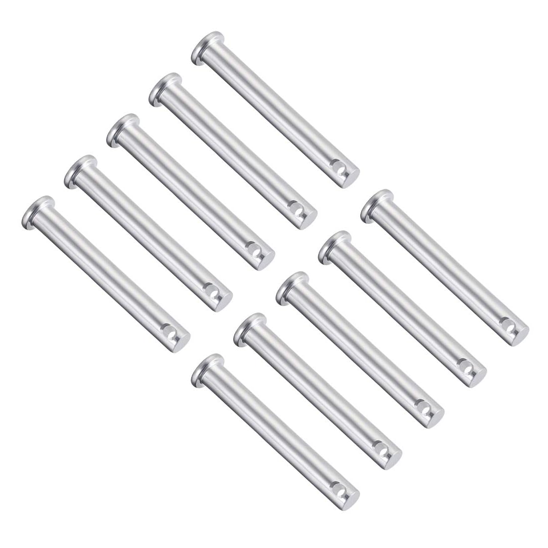 TA-VIGOR 8 x 60mm Clevis Pins Single Hole Zinc-Plated Steel Flat Head 10pc