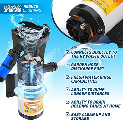 XPORTION RV Macerator Pump,12V RV Waste Pump, RV Sewage Pump,RV Sewer
