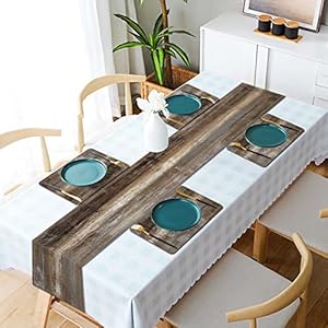 Mcalk dark brown table runner and placemats set of 6 pieces brown placemat cloth place mats indoor for kitchen washable abstract placemats linen material for dining table  urban country home decor