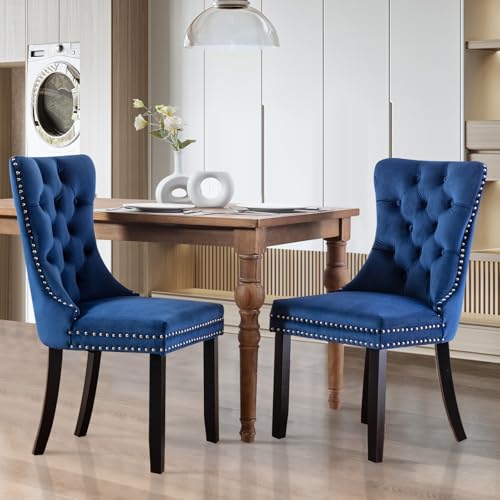 SoarFlash Velvet Dining Chairs Set of 2, Tall Back Side Chair, Modern Upholstered High-end Tufted...