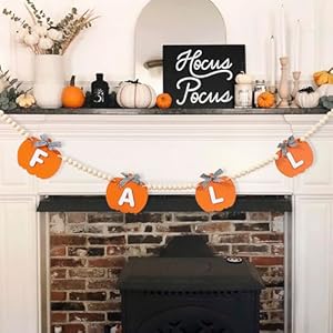 Fall Decor-Wooden Signboards Pumpkin Garland Fall Decorations for Home-Thanksgiving Farmhouse Pumpkins Wood Bead Garland Banner for Fireplace Mantel Walls Fall Decor Wooden Signboards Pumpkin Garland Fall Decorations for Home Thanksgiving Farmhouse Pumpkins Wood Bead Garland Banner for Fireplace Mantel Walls