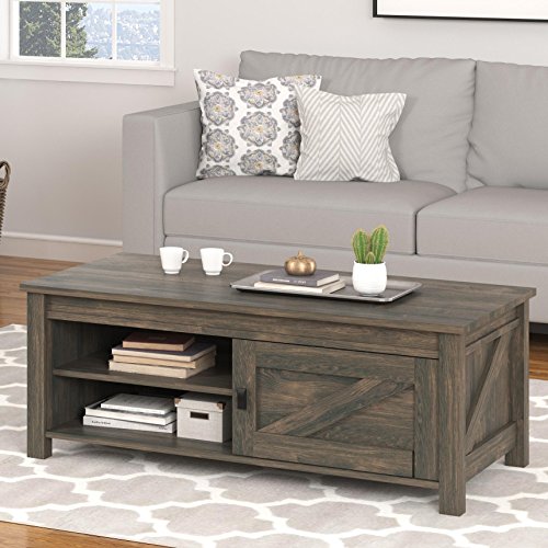 Ameriwood Home Farmington Coffee Table, Rustic Brown - Thumbnail 4