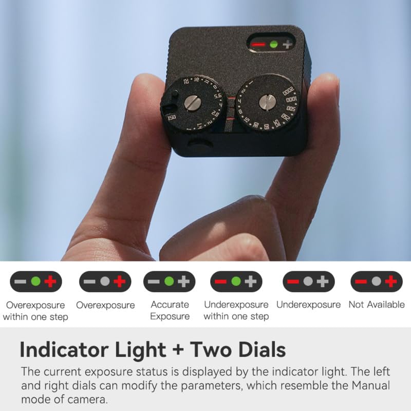 TTARTISAN Light Meter II Esposimetro fotografico Misuratore di luce per fotocamera ISO velocità con montaggio a scarpa a freddo, misura manuale, compatibile con diverse fotocamere nero