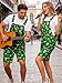 RAISEVERN St. Patrick's Day Overalls For Men Festival Jumpsuit Shorts Size XL Bib Overalls Male Romper