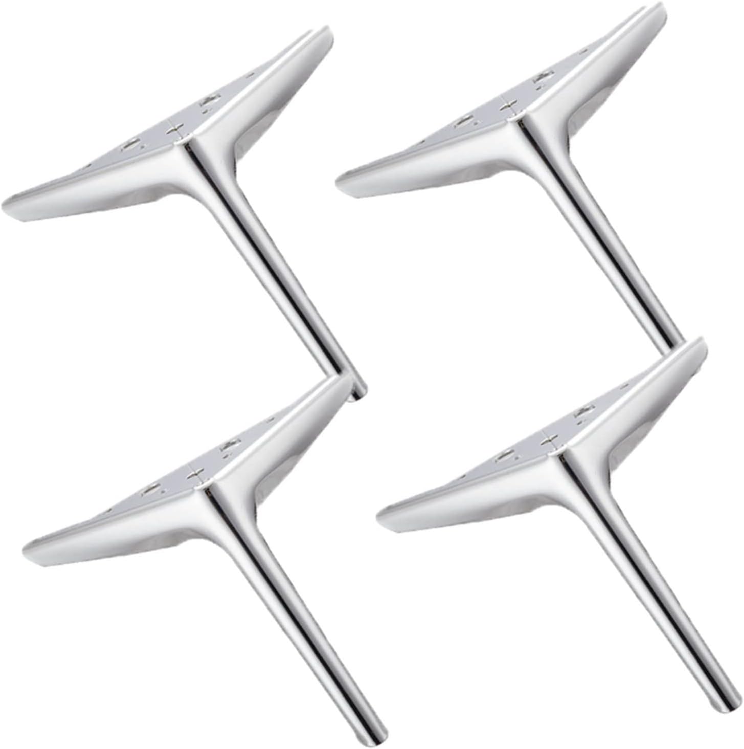 Furniture Legs, Metal Furniture Legs,Modern Furniture Legs,Set of 4 Metal Furniture Legs Legs,for Cabinet Sofa Coffee Table TV Cabinet and Other Furniture (Color:brightsilver,Size:, 25cm