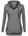 Timeson Women Long Sleeve V Neck Pullover Kangaroo Pocket Sweatshirt Hoodie (XXX-Large, Multicolored Black)