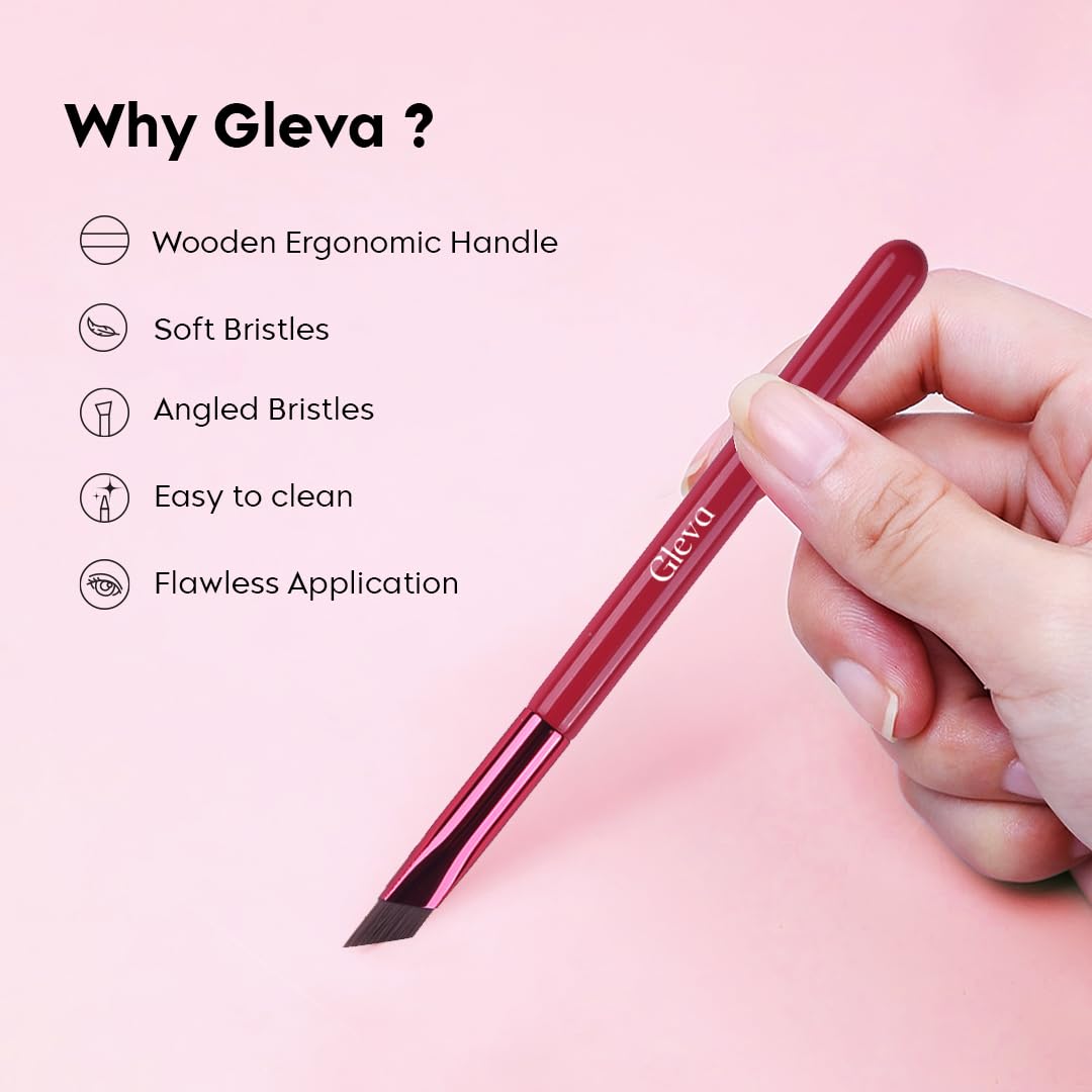 Gleva Multi-Function Eyebrow Brush, Professional Realistic Eyebrow Brush, Square Angled Eyeliner Eyebrow Brush, Stroke Brow Stamp Brush, Filling & Shaping Eyebrows Enhancers Brush (Pink) - Image 3 thumbnail