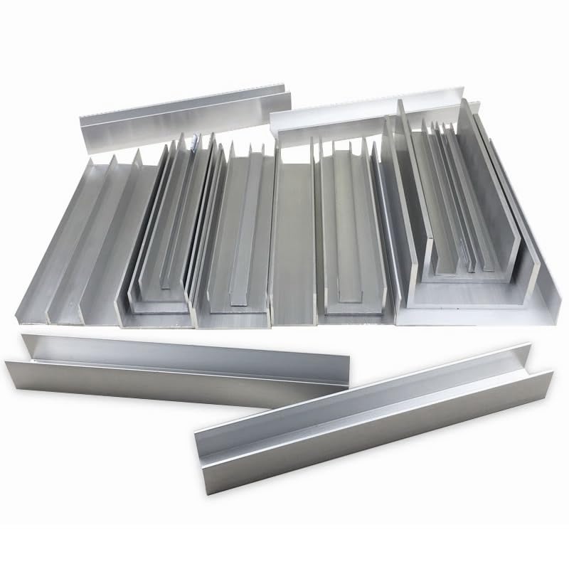 Perfil de canal en U de aluminio 6063 de 500 mm de largo, ancho interior de 38 a 76 mm, altura de 5 a 60 mm, paquete de 2 unidades, resistente, ligero, versátil para proyectos de bricolaje y
