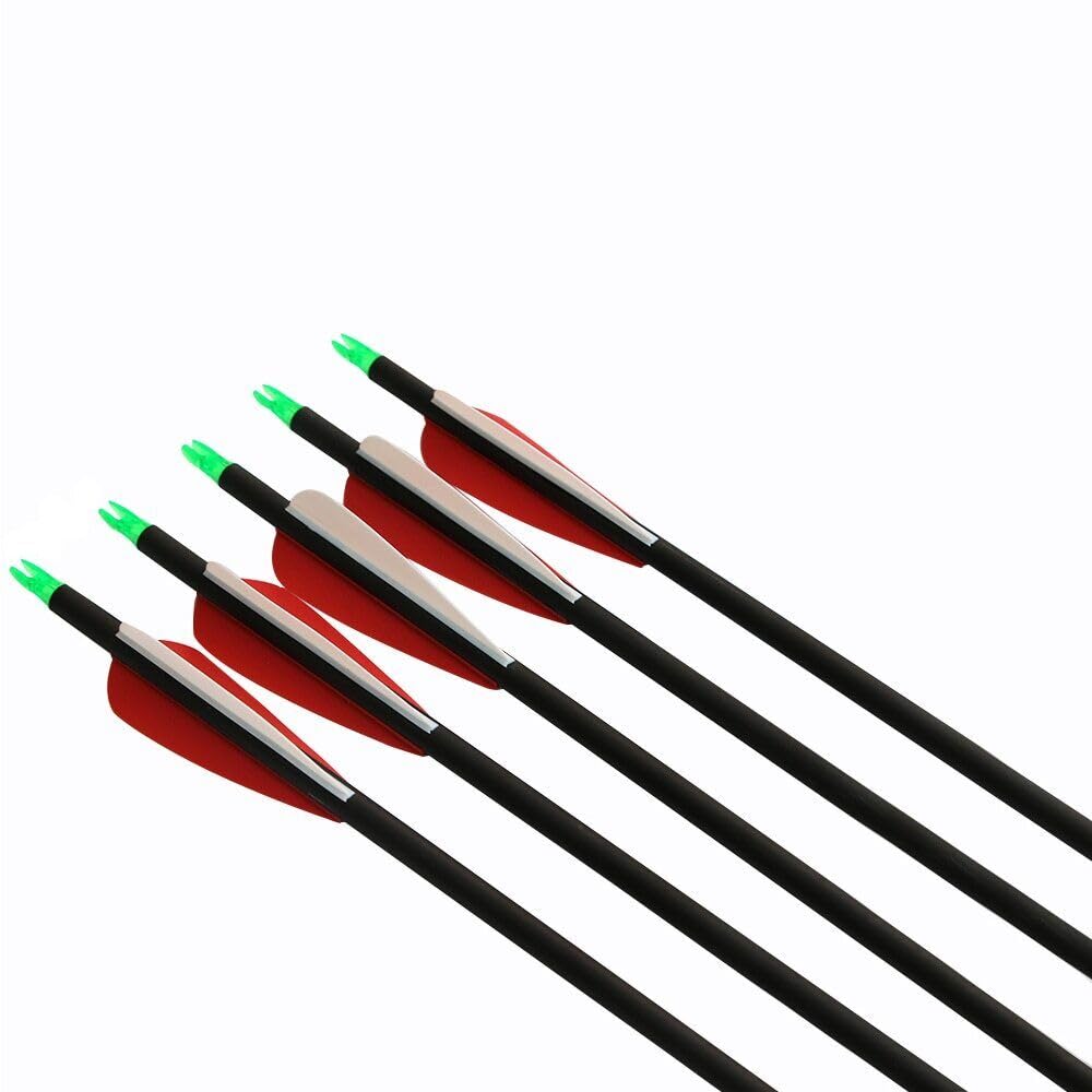 Nema NM 30 inch Archery Arrows for Recurve Bow Fiberglass Target Practice (6 pcs) - Red 4