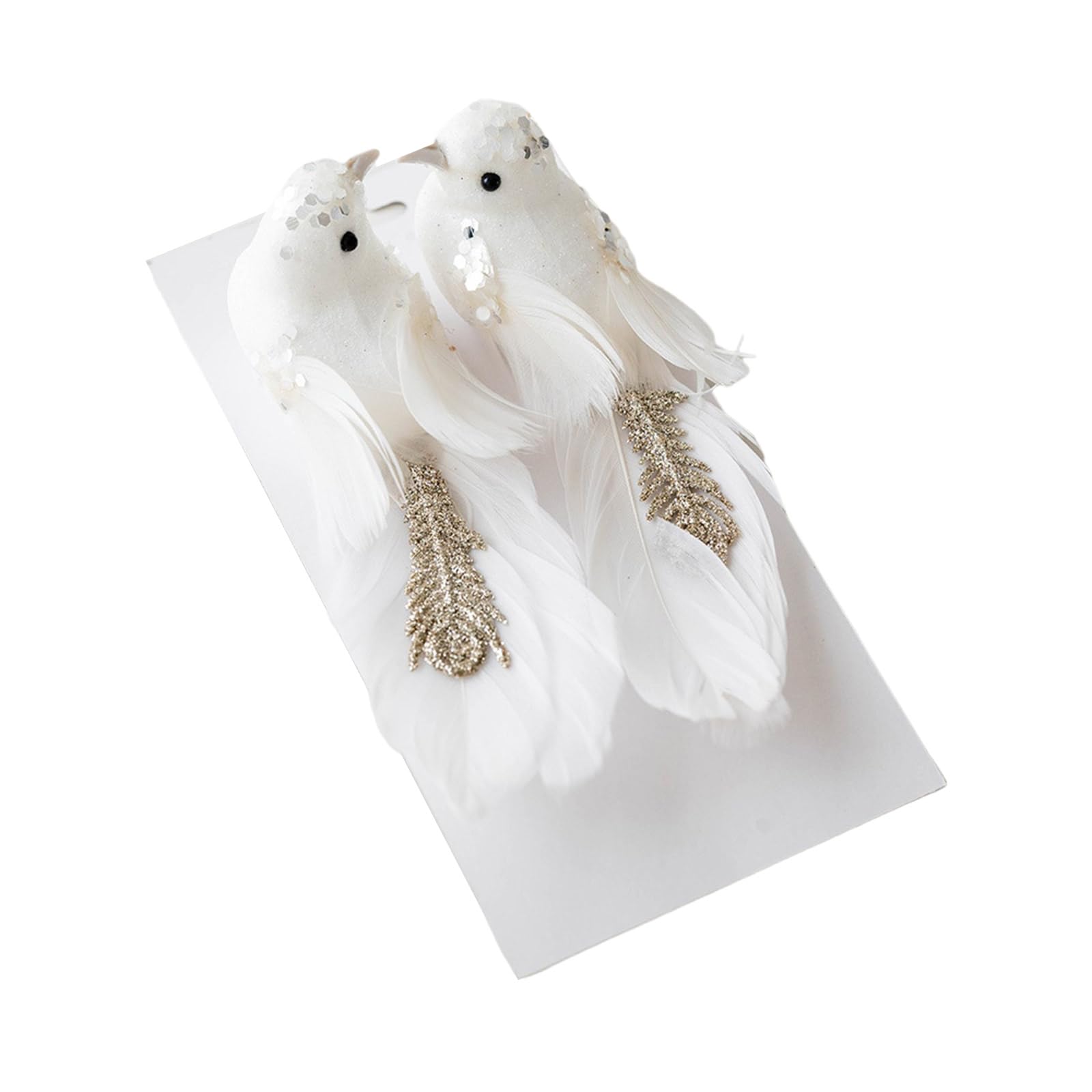 Jazuaiao 2Pcs Unique Feathered Bird Hanging Decoration Holiday Charm Foam Feathered Birds Hangings for Christmas Tree Adornment Bird Decorations