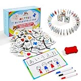 VoSinrly ひらがな マグネット つみき 50枚セット 知育玩具 お風呂で遊べる 【ドミノ・積み木遊びも！】収納袋付き あいうえお 書き顺 イラスト 室内 浴室 教室 学習 入園祝い プレゼント 日本語説明書付