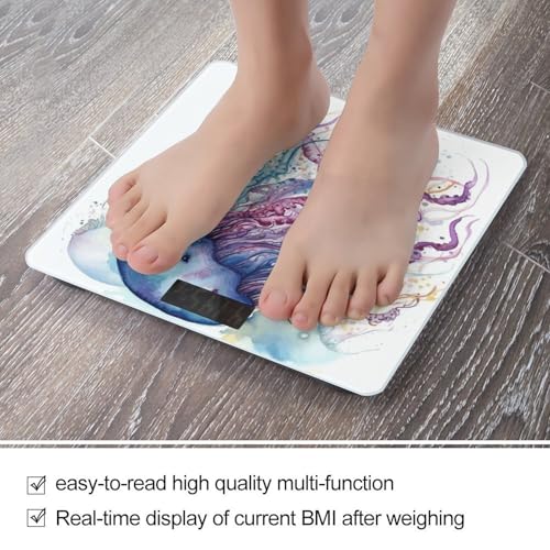 Báscula Digital de Baño Precision Medición Color Medusa Acuarela miniatura 5