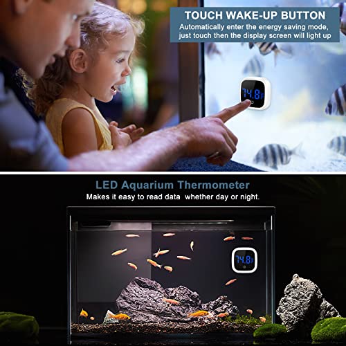 New Version Aquarium Thermometer, 2 Pack Wireless