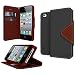 GPL Cellto Apple iPhone 4 iPhone 4S Premium Wallet Case [Dual Magnetic Flap] Diary Cover PU EPI Leather + Life Time Warranty - Black Brown