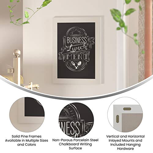 Solid White Wood Magnetic Wall Chalkboard, Large Size 18" X 24", Framed Chalkboard - Decorative Magnet Board Great For Kitchen Decor, Weddings, Restaurant Menus And More! … (18" X 24")… #TOP1