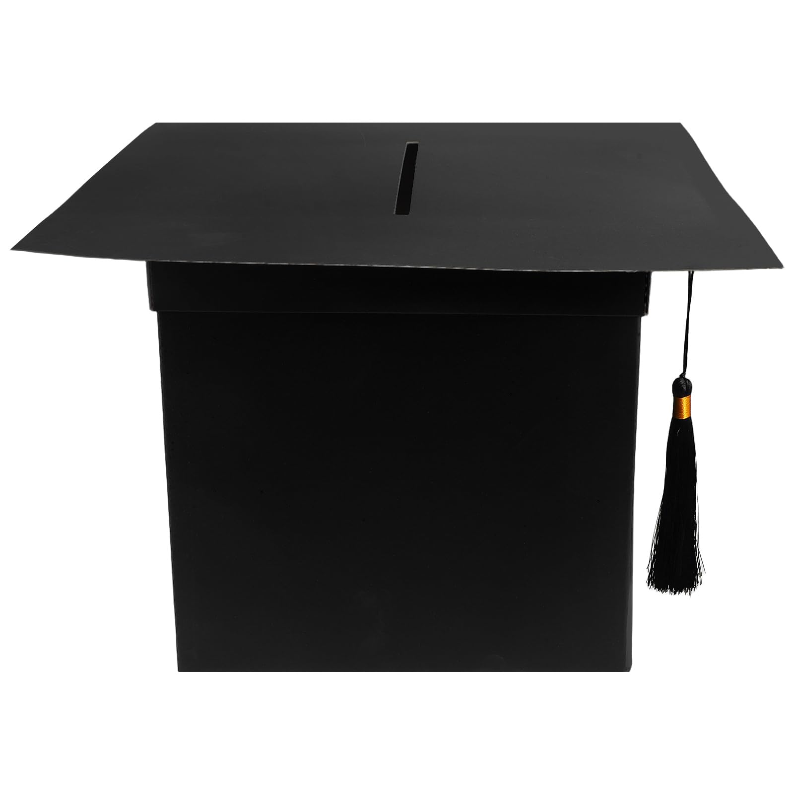 LOGOFUN Graduation Message Box Cap Tassel Cardboard Keepsake Holder for Wishes Memories Grad Celebration Party Decorations - Black
